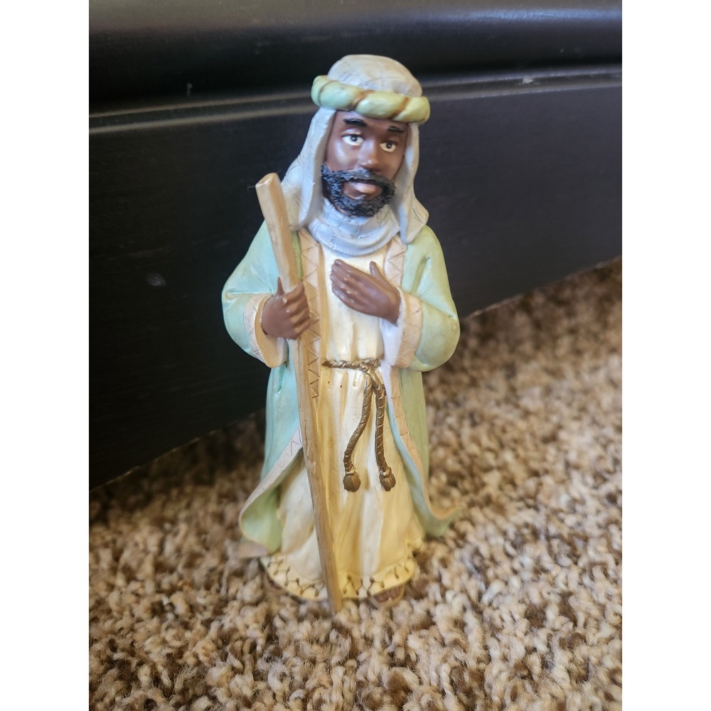Midwest Importers Nativity Shepherd Figurine Black Sage Green 15482-3 4.5 inch